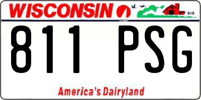 WI license plate 811PSG