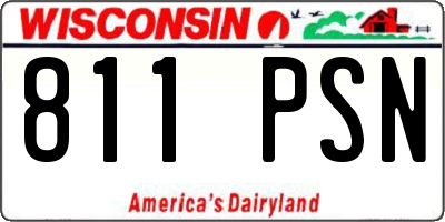 WI license plate 811PSN