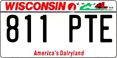 WI license plate 811PTE