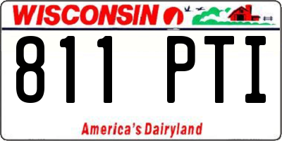 WI license plate 811PTI