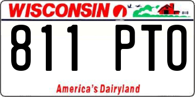 WI license plate 811PTO