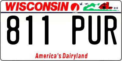 WI license plate 811PUR