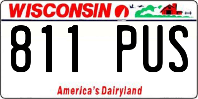 WI license plate 811PUS