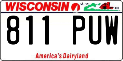 WI license plate 811PUW