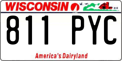 WI license plate 811PYC