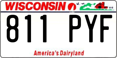 WI license plate 811PYF