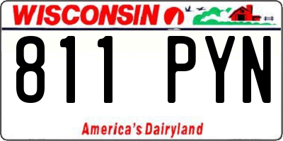 WI license plate 811PYN