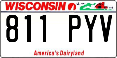WI license plate 811PYV