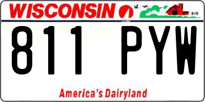 WI license plate 811PYW