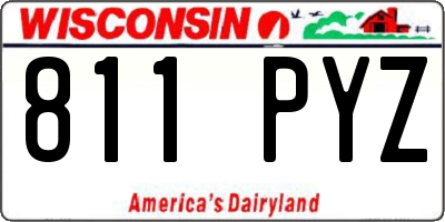 WI license plate 811PYZ