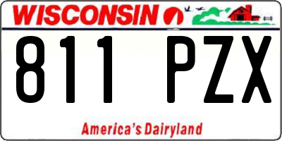 WI license plate 811PZX