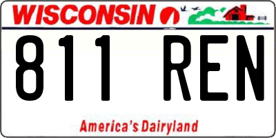 WI license plate 811REN