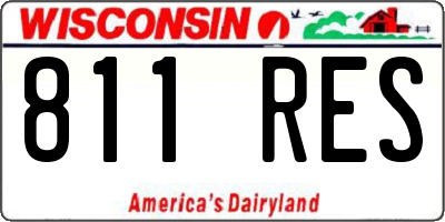 WI license plate 811RES