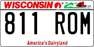 WI license plate 811ROM