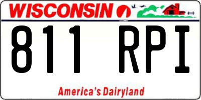 WI license plate 811RPI