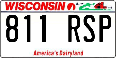WI license plate 811RSP