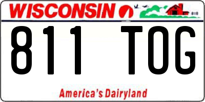 WI license plate 811TOG