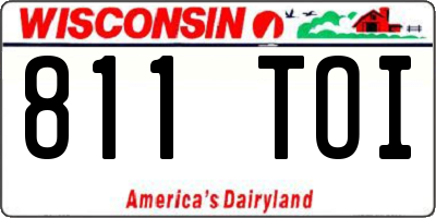 WI license plate 811TOI