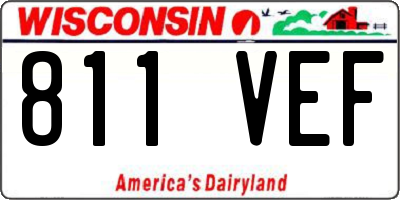 WI license plate 811VEF
