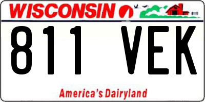 WI license plate 811VEK