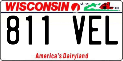 WI license plate 811VEL