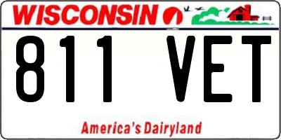 WI license plate 811VET
