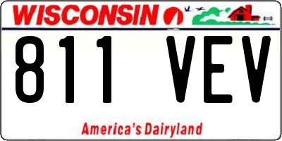 WI license plate 811VEV