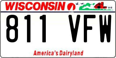 WI license plate 811VFW