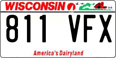 WI license plate 811VFX