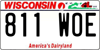 WI license plate 811WOE