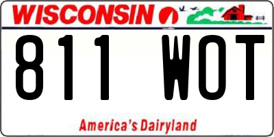 WI license plate 811WOT