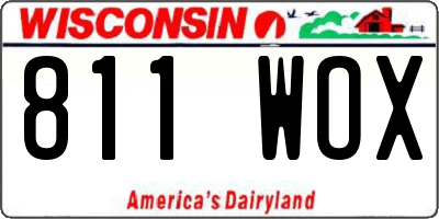 WI license plate 811WOX