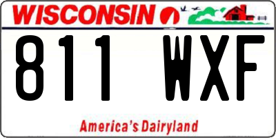 WI license plate 811WXF