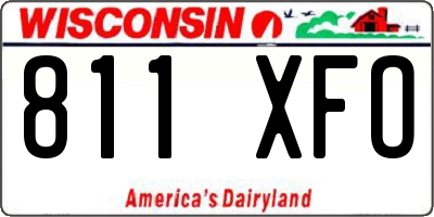 WI license plate 811XFO