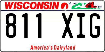 WI license plate 811XIG