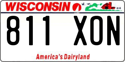 WI license plate 811XON
