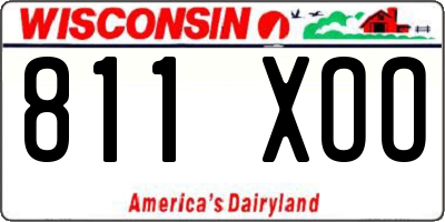 WI license plate 811XOO