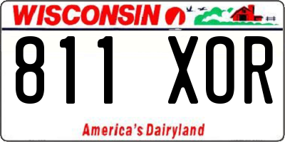 WI license plate 811XOR