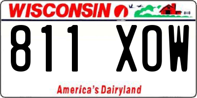 WI license plate 811XOW