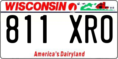 WI license plate 811XRO