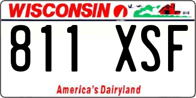 WI license plate 811XSF