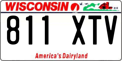 WI license plate 811XTV