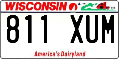 WI license plate 811XUM