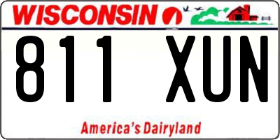WI license plate 811XUN