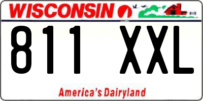 WI license plate 811XXL