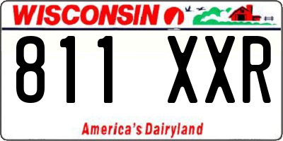 WI license plate 811XXR