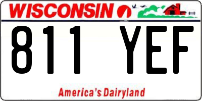 WI license plate 811YEF