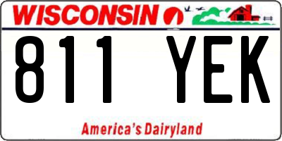 WI license plate 811YEK