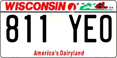 WI license plate 811YEO