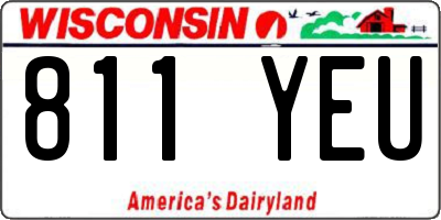 WI license plate 811YEU